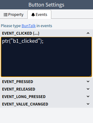 BunTalk in event settings