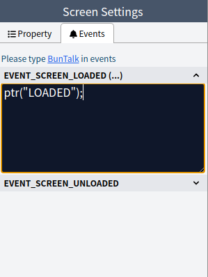 Screen load event