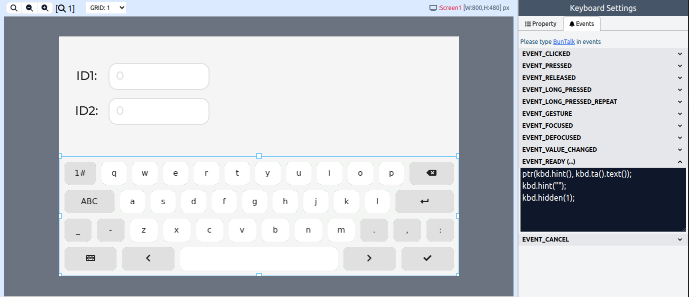 Keyboard ready event