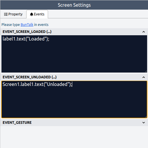 Screen unloaded event